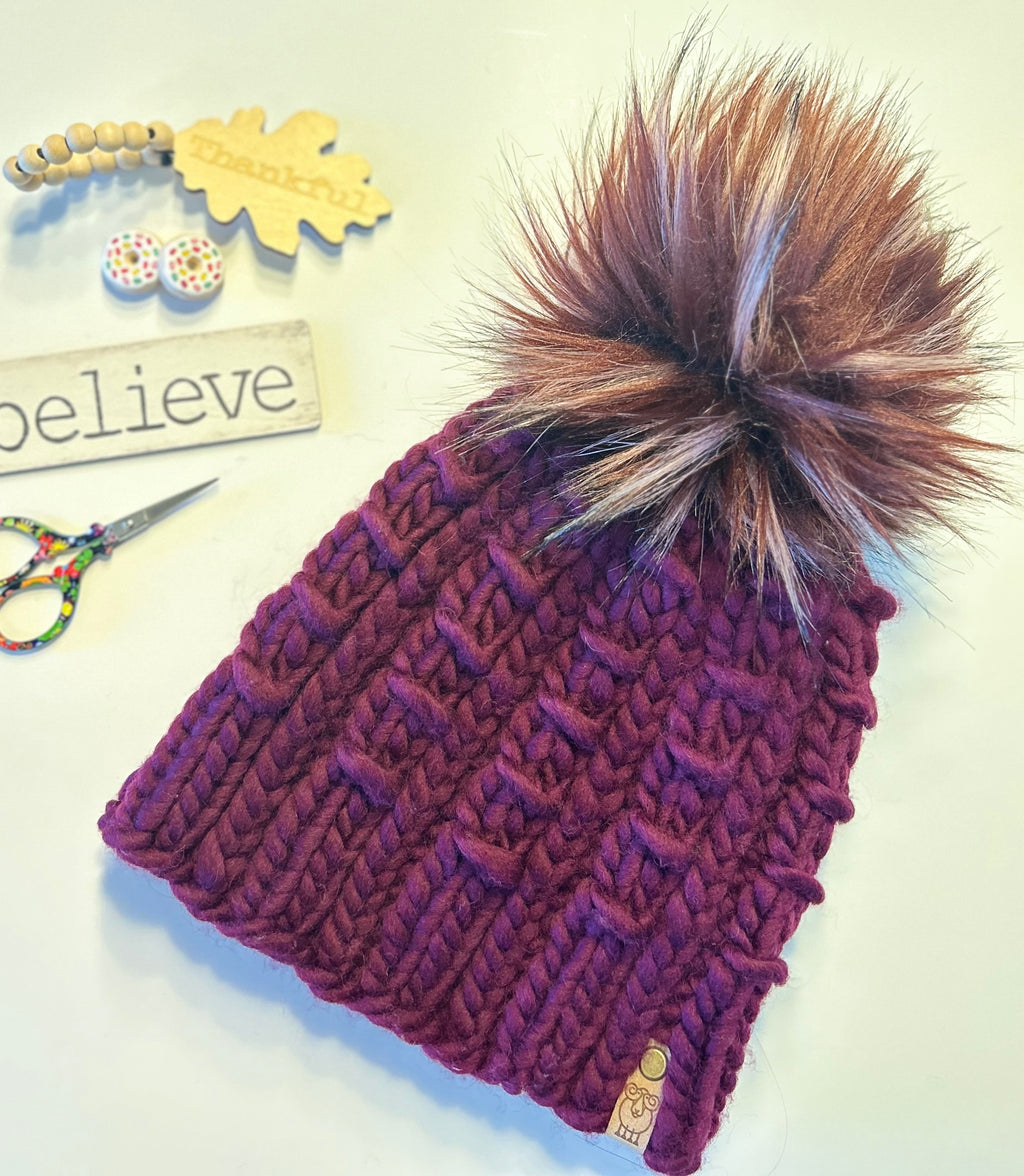 Along Those Lines Beanie Digital Knitting Pattern