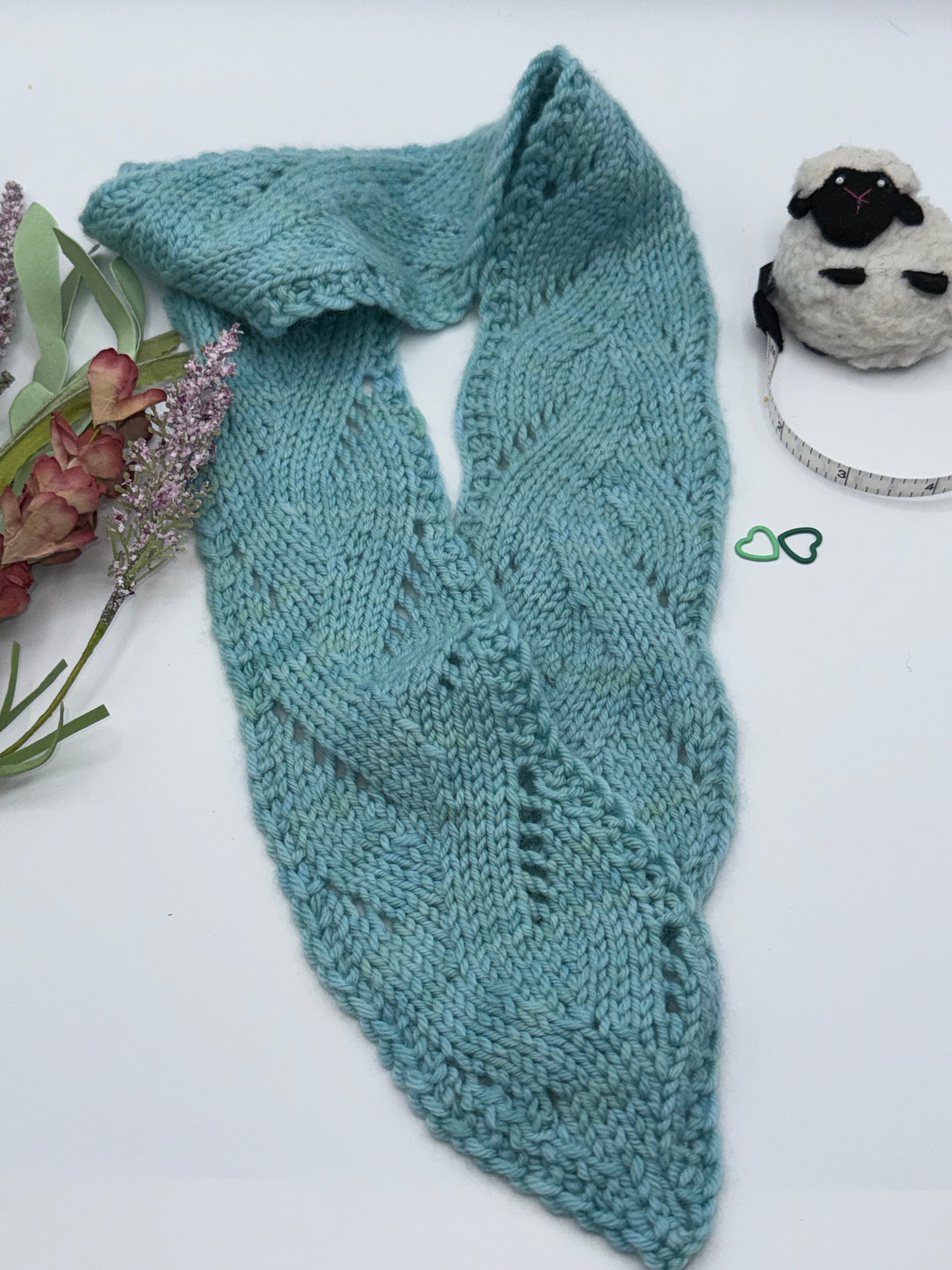 Evening Drift Skinny Scarf Digital Knitting Pattern